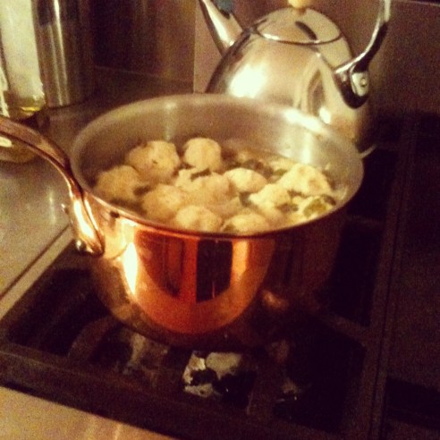 Matzo Ball Soup Simmering