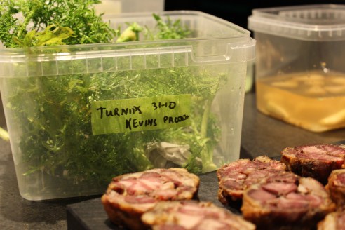 Preparing for projects, a close up of the pork.